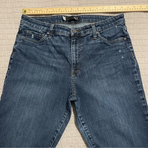 Kut From the Kloth Reese High Rise Fab AB Ankle Straight Raw Hew Jeans Size 12 - Picture 6 of 11